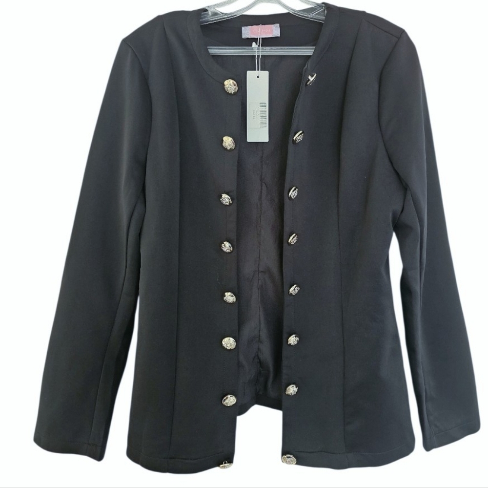 C+D+M Military Style Blazer Black Size Medium NWT
